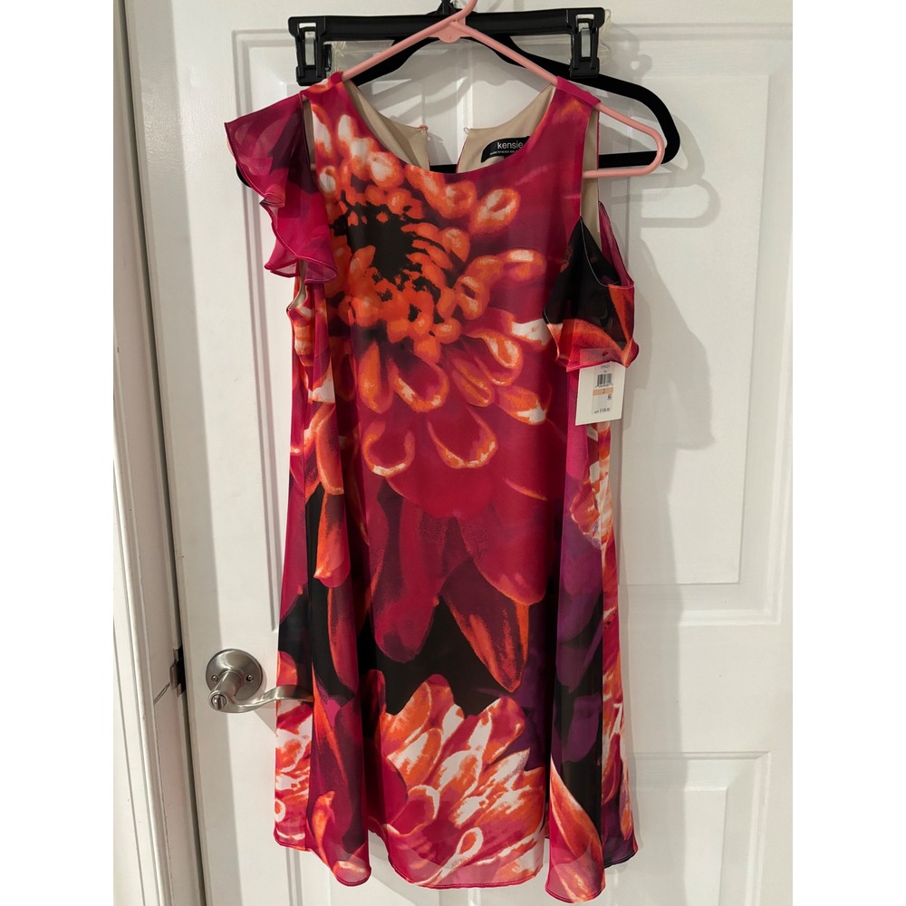 Kensie Floral Print Ruffle Sleeve Dress -‎ Sleeveless Party Cocktail